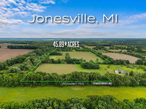 45.9 Acres of Land for Sale in Jonesville, Michigan