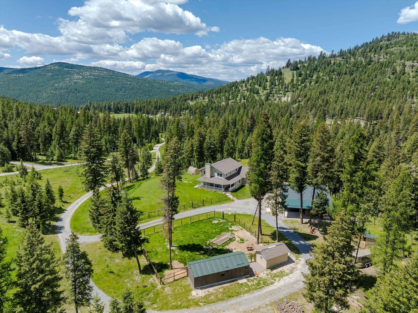 6.83 Acres of Land with Home for Sale in Kila, Montana