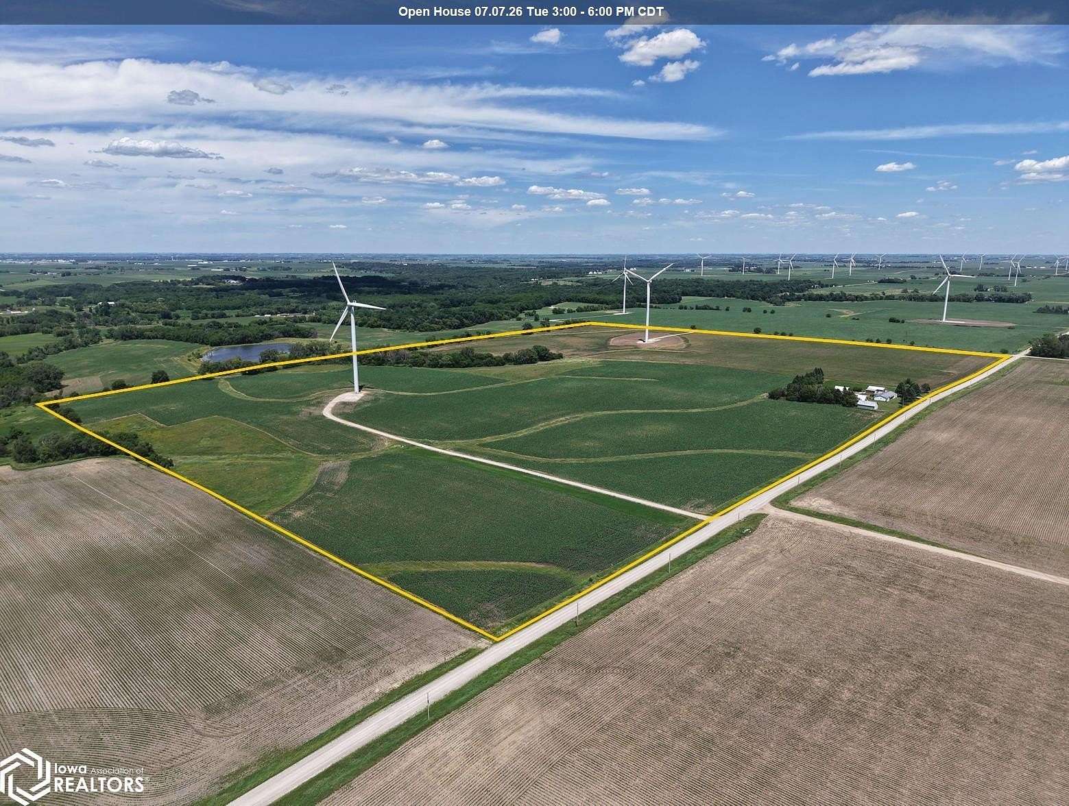120 Acres of Agricultural Land with Home for Sale in Hampton, Iowa