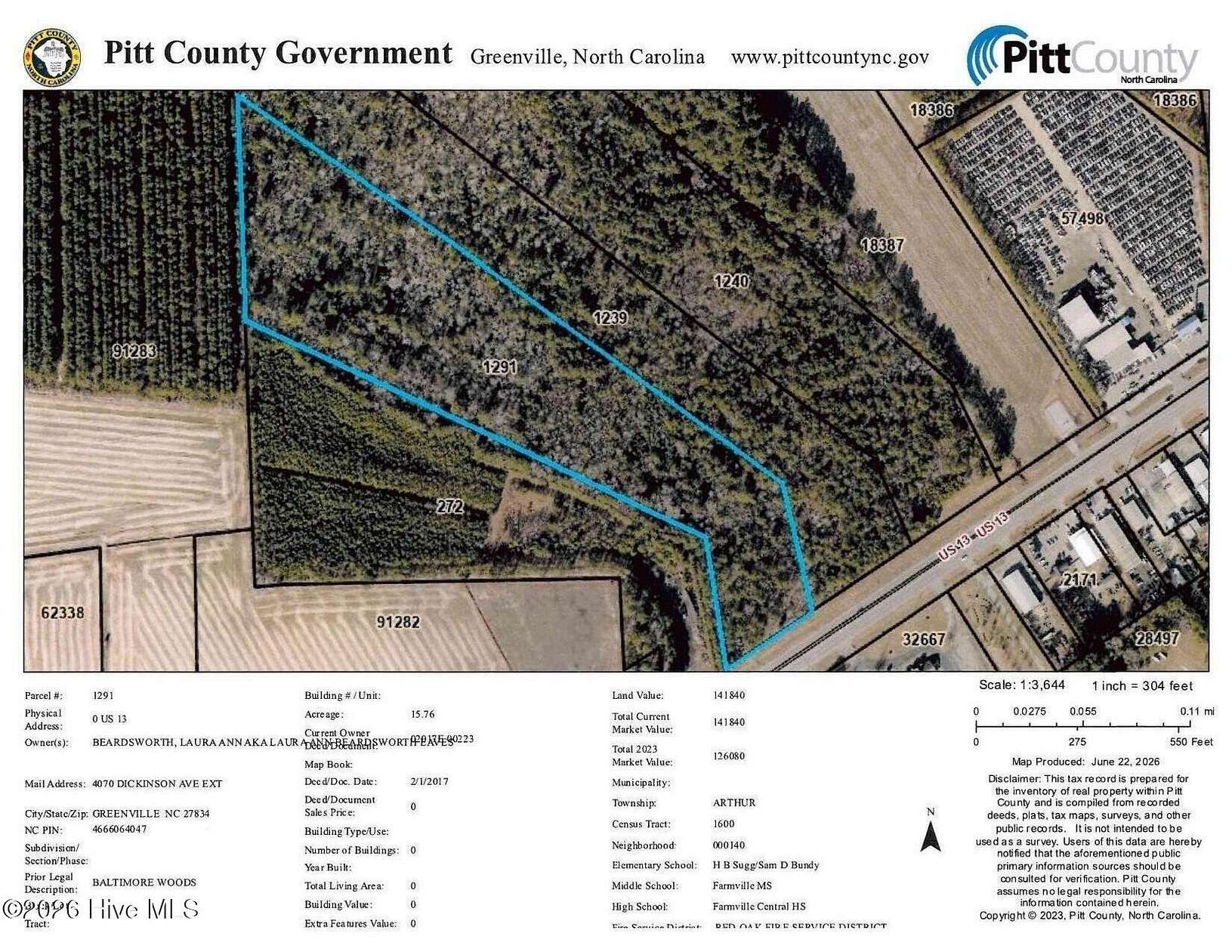 15.8 Acres of Land for Sale in Greenville, North Carolina