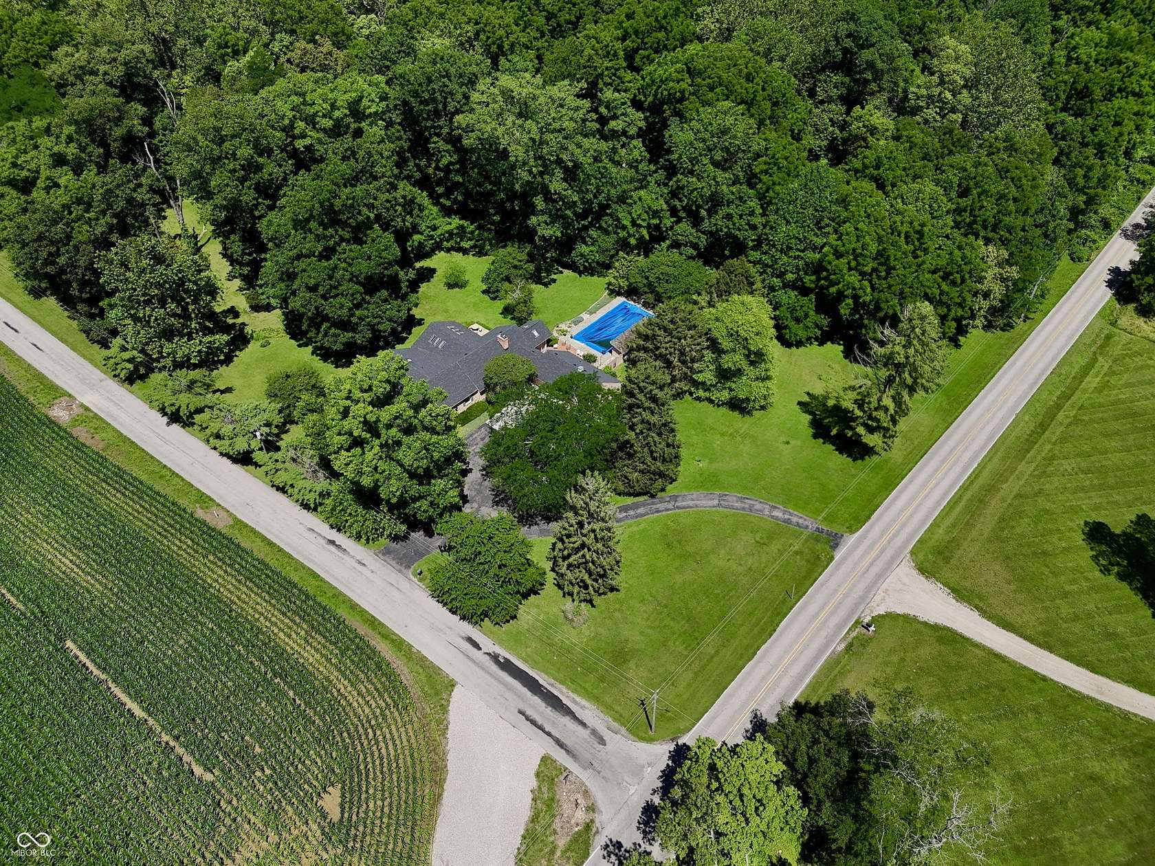 6.33 Acres of Land with Home for Sale in Franklin, Indiana