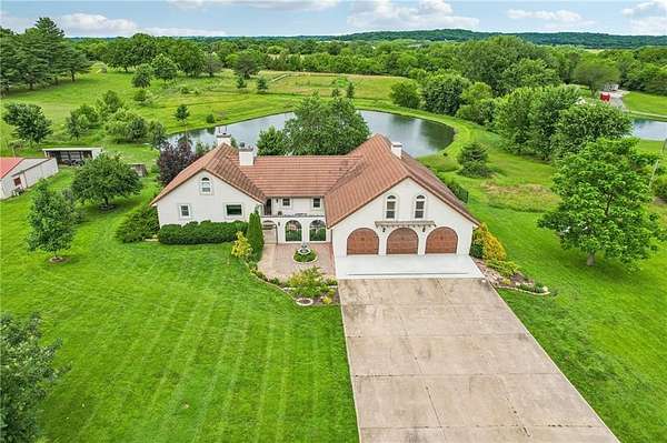 9.7 Acres of Land with Home for Sale in Tonganoxie, Kansas