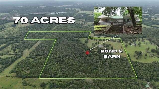 70 Acres of Land with Home for Sale in Tahlequah, Oklahoma