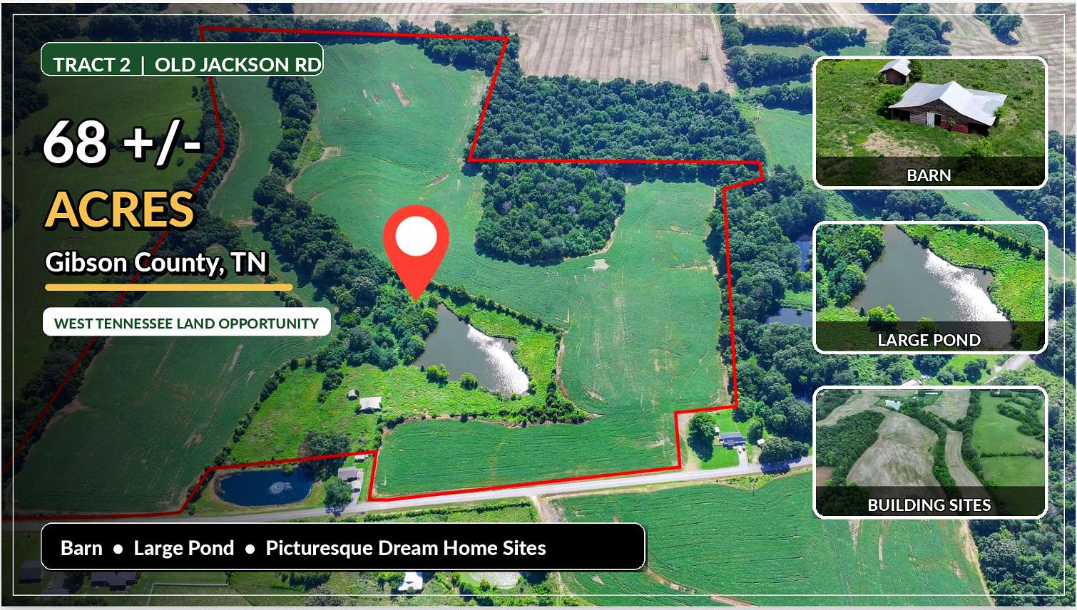 68 Acres of Land for Sale in Trenton, Tennessee