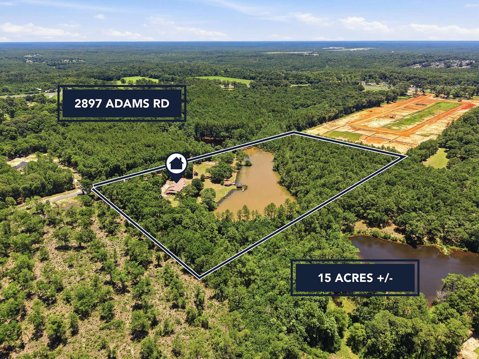 15 Acres of Recreational Land with Home for Sale in Crestview, Florida