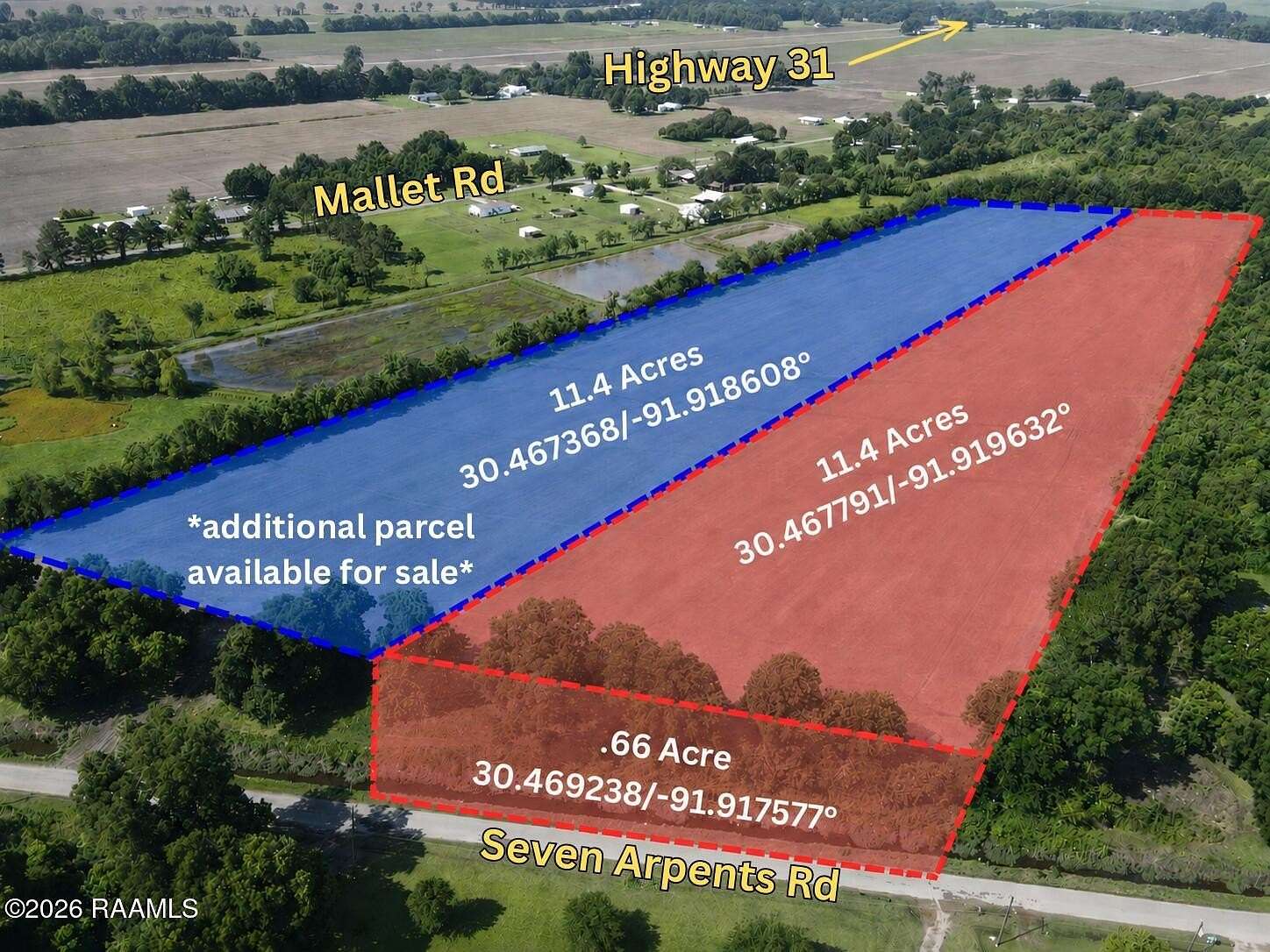 12 Acres of Recreational & Residential Land for Sale in Arnaudville, Louisiana