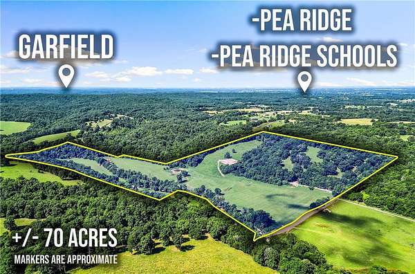 71 Acres of Recreational & Residential Land for Sale in Garfield, Arkansas