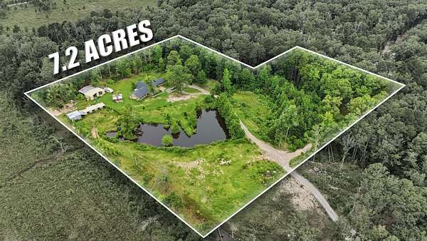 7.2 Acres of Land with Home for Sale in Pine Bluff, Arkansas