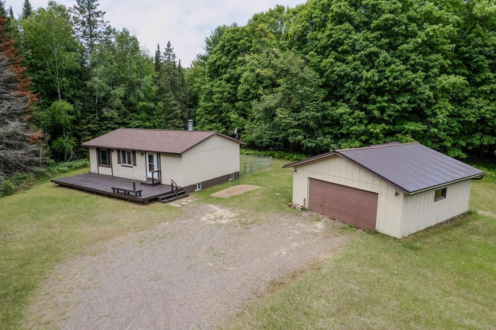 10 Acres of Recreational Land with Home for Sale in Fifield Town, Wisconsin