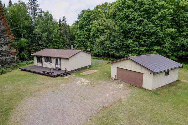 10 Acres of Recreational Land with Home for Sale in Fifield Town, Wisconsin