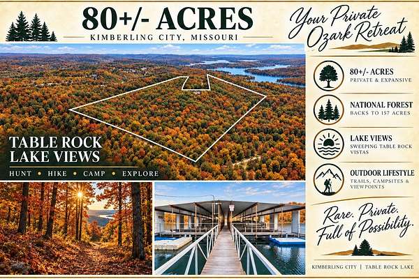 82.1 Acres of Recreational Land for Sale in Kimberling City, Missouri