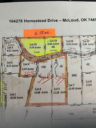 16.6 Acres of Recreational Land with Home for Sale in McLoud, Oklahoma