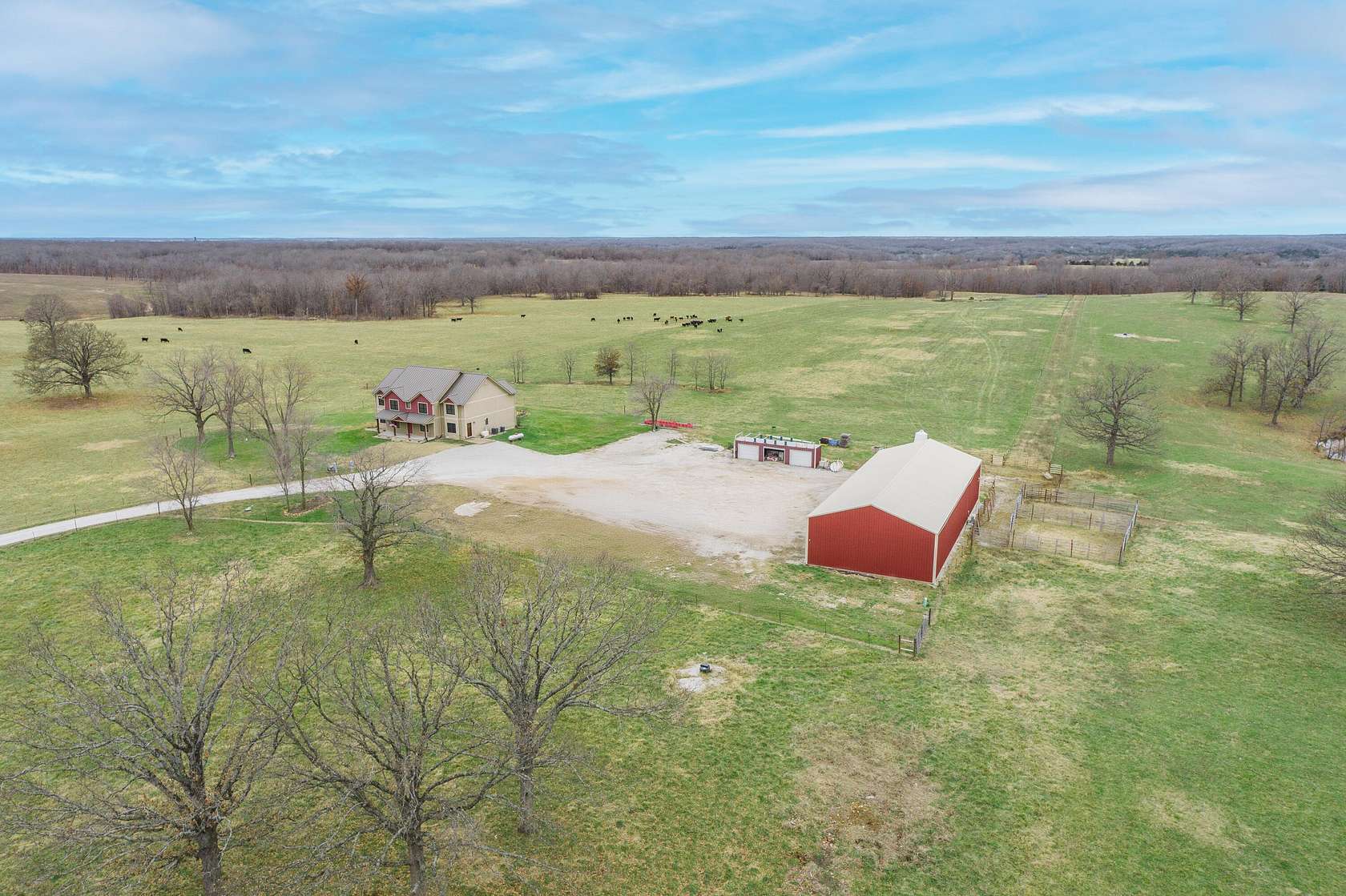 148 Acres of Recreational Land with Home for Sale in Wheatland, Missouri