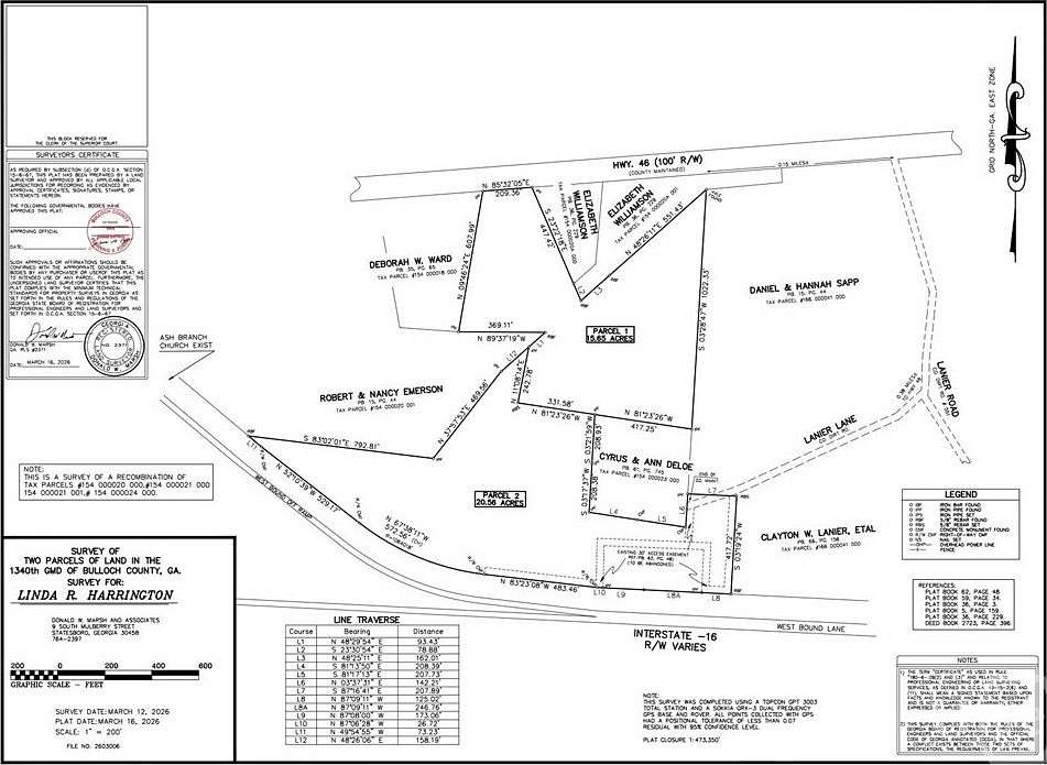 15.7 Acres of Land for Sale in Pembroke, Georgia
