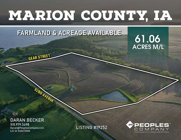 61 Acres of Land with Home for Sale in Pleasantville, Iowa