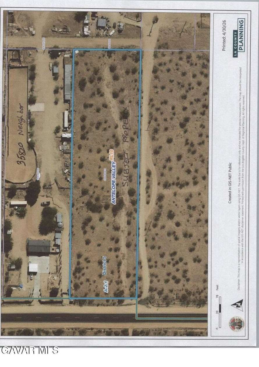 2.33 Acres of Land for Sale in Littlerock, California