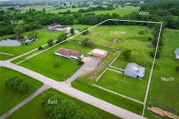 5 Acres of Land with Home for Sale in Spring Hill, Kansas