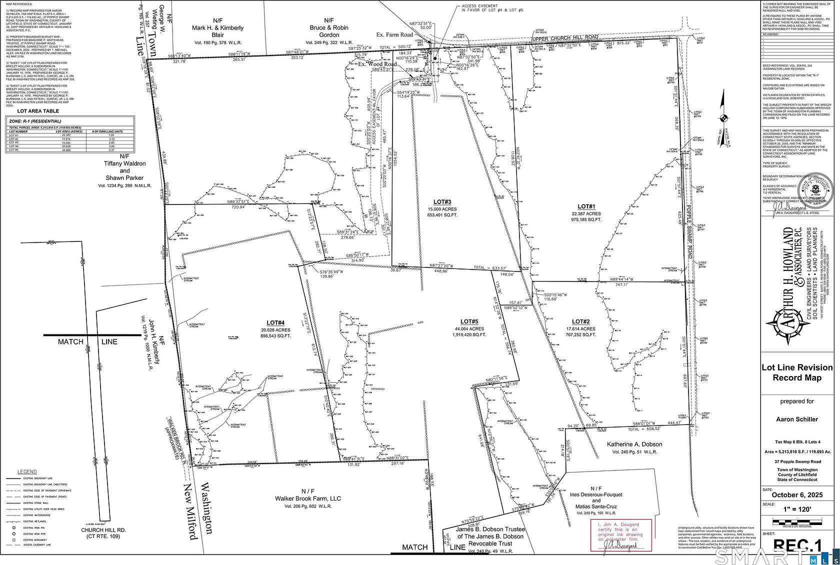 44 Acres of Recreational & Residential Land for Sale in Washington, Connecticut