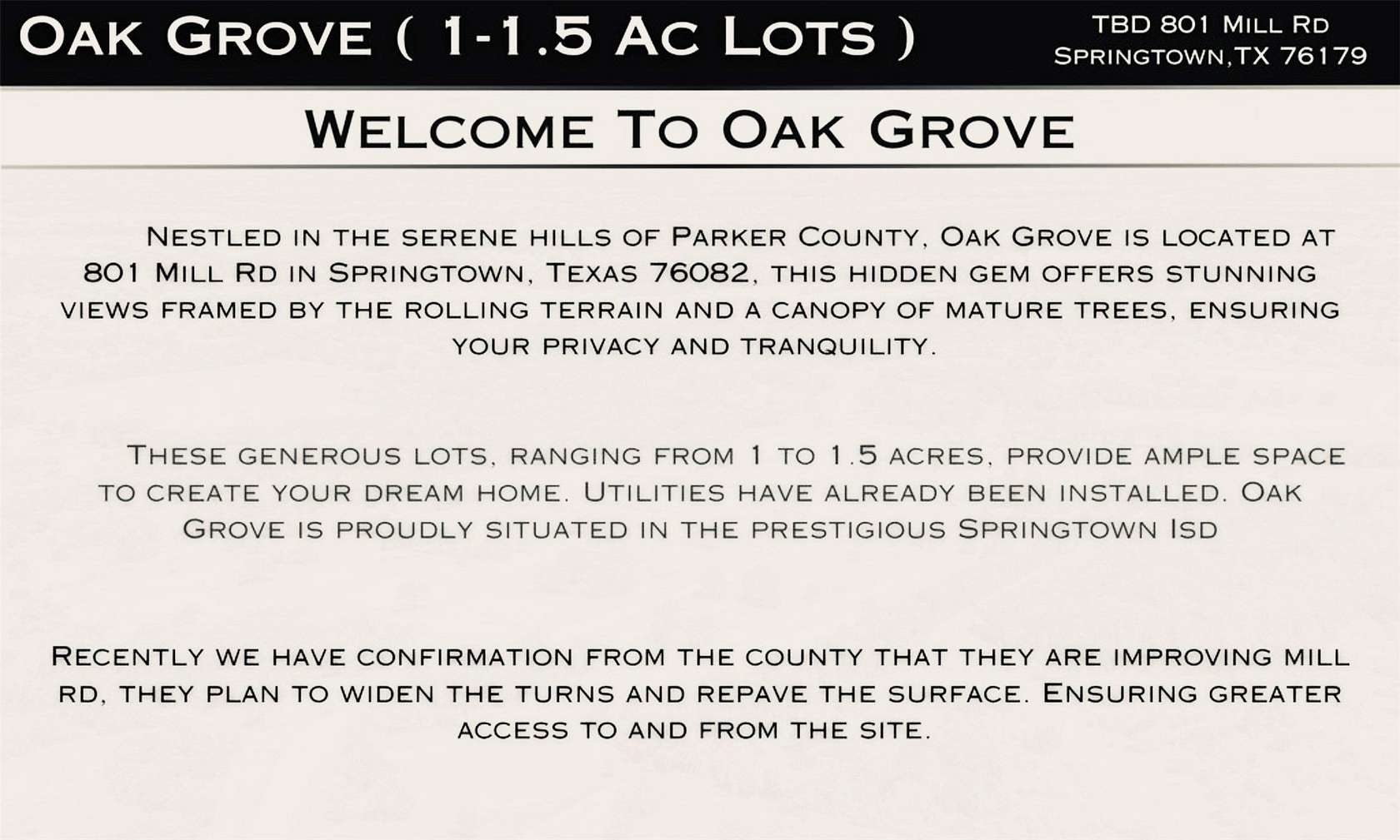 1.14 Acres of Residential Land for Sale in Springtown, Texas