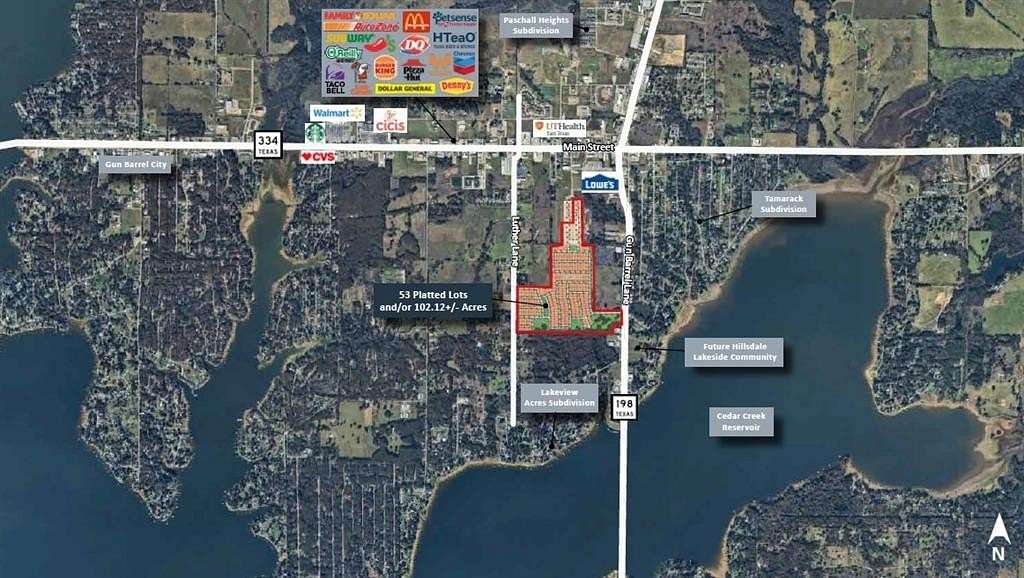 102 Acres of Land for Sale in Gun Barrel City, Texas