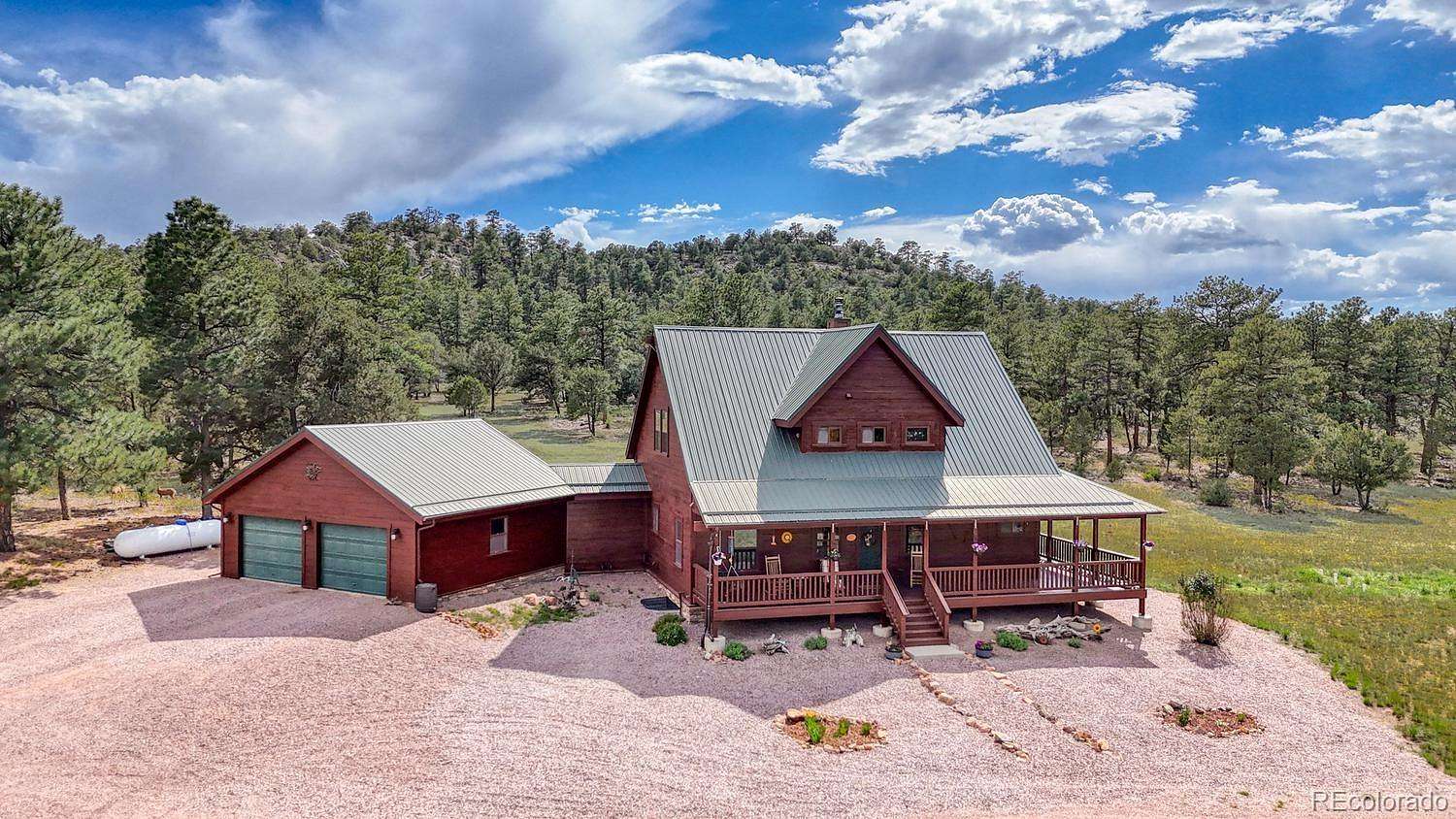 34.3 Acres of Recreational Land with Home for Sale in Cotopaxi, Colorado