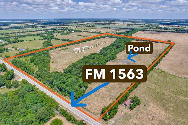 55 Acres of Agricultural Land with Home for Sale in Commerce, Texas