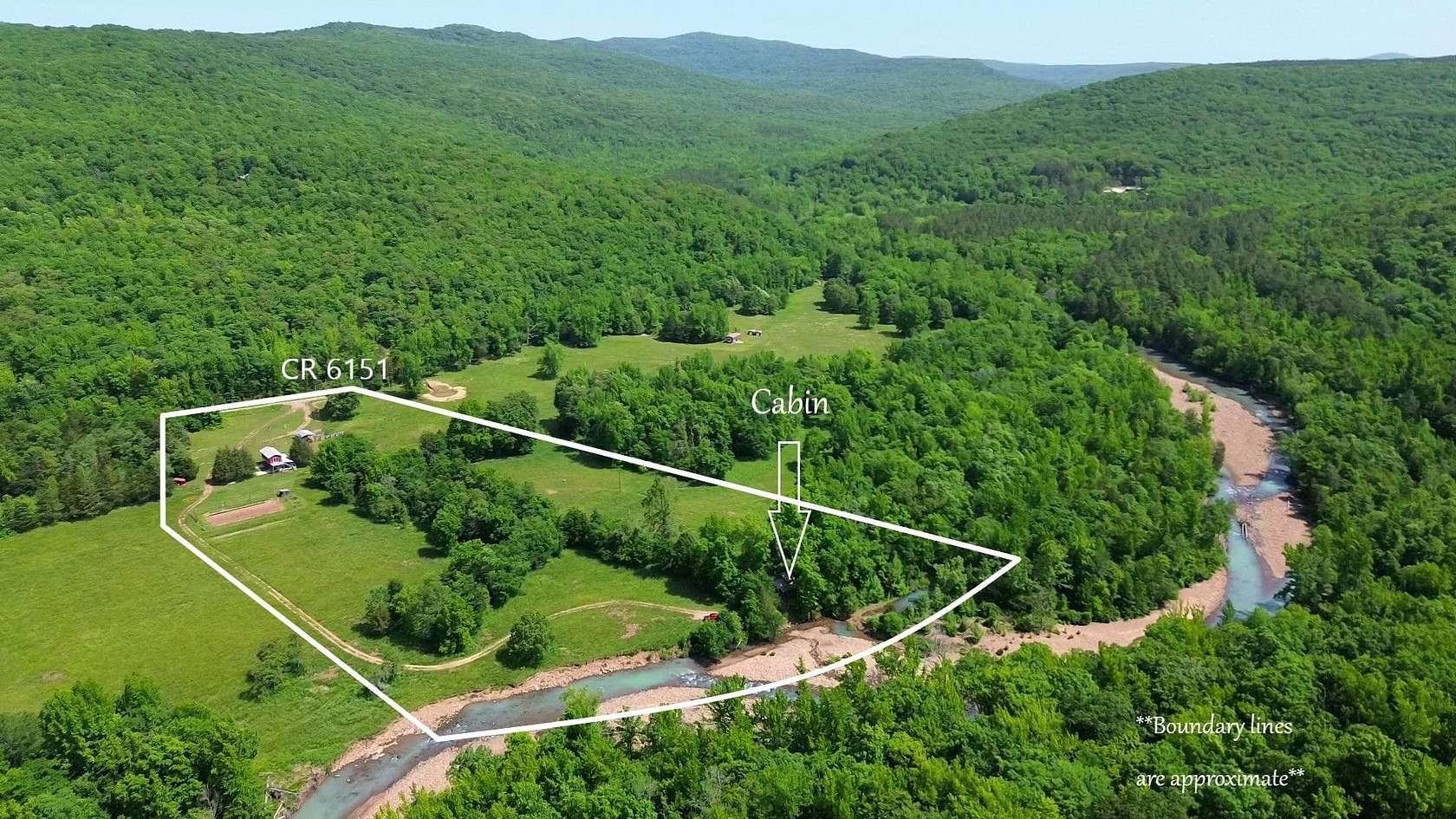 11 Acres of Recreational Land with Home for Sale in Pettigrew, Arkansas