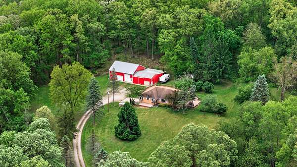 53 Acres of Recreational Land with Home for Sale in Horton, Michigan