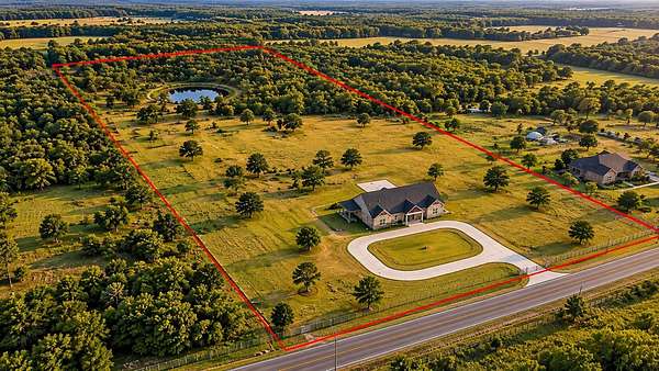 11.3 Acres of Recreational Land with Home for Sale in Richland, Texas
