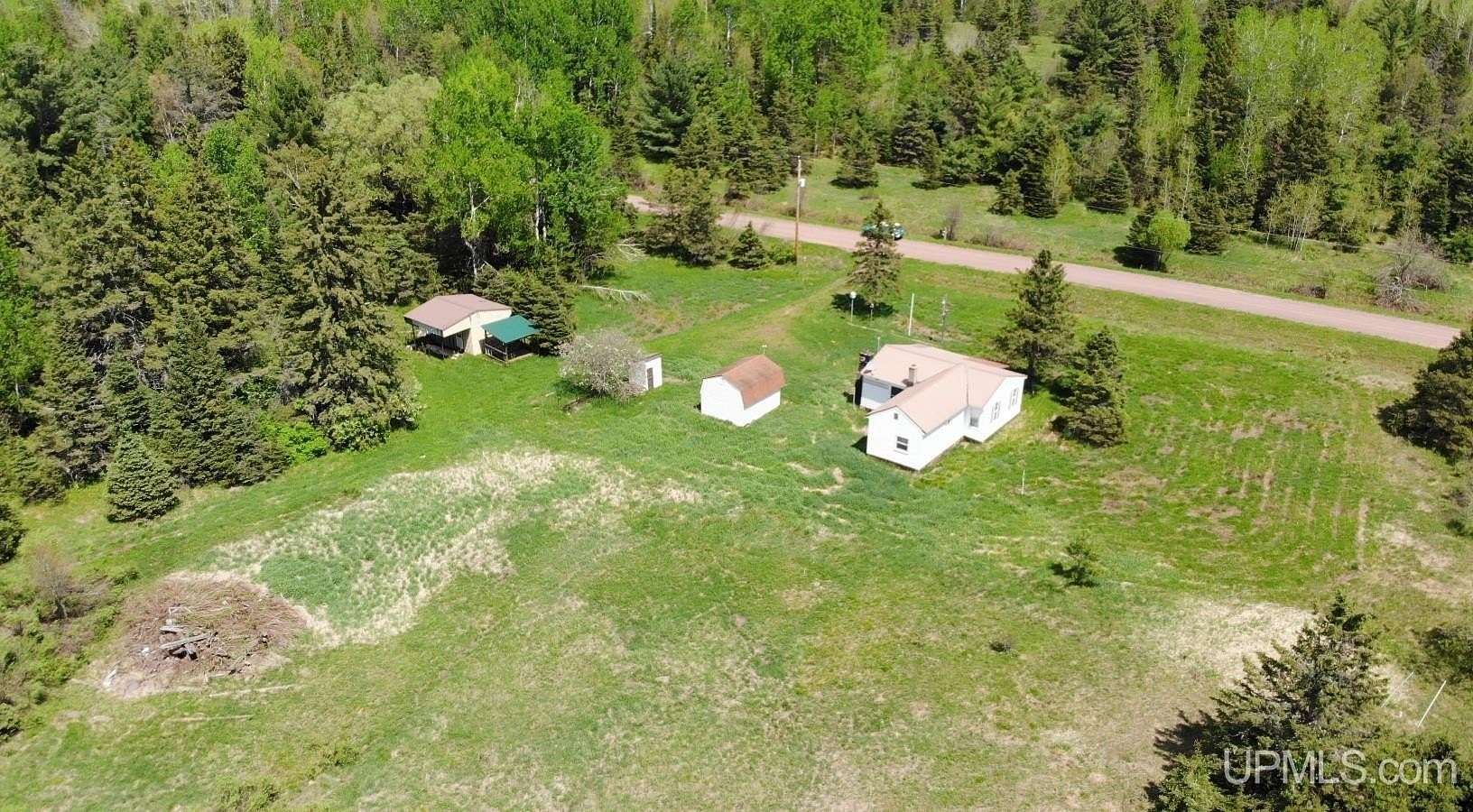 53 Acres of Recreational Land with Home for Sale in Bruce Crossing, Michigan