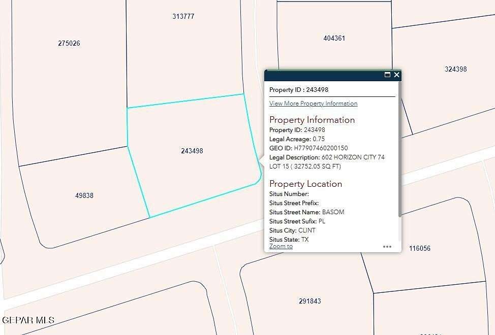 0.75 Acres of Residential Land for Sale in Clint, Texas