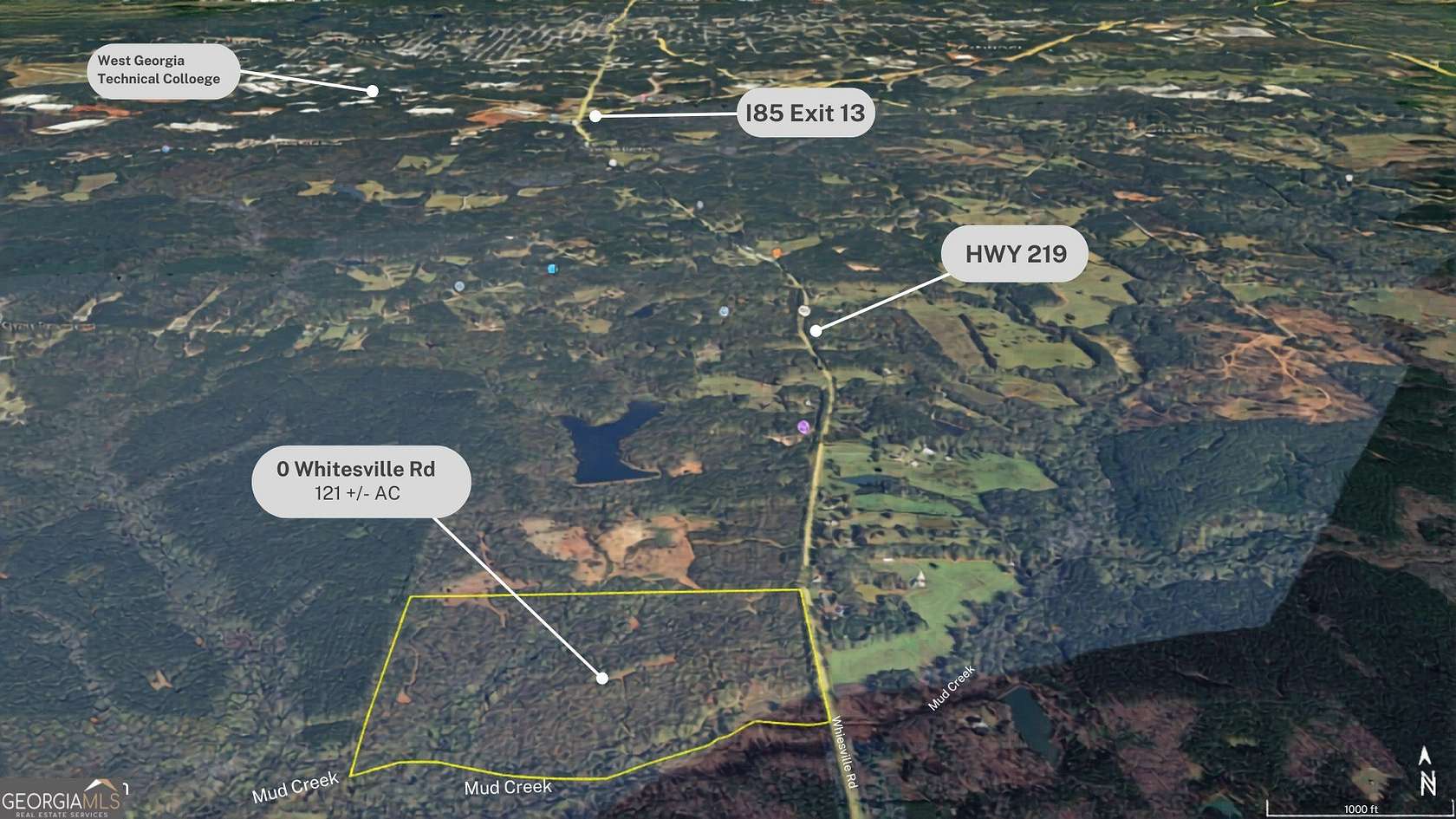 121 Acres of Recreational & Residential Land for Sale in LaGrange, Georgia