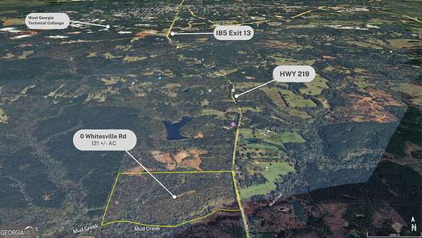 121 Acres of Recreational & Residential Land for Sale in LaGrange, Georgia