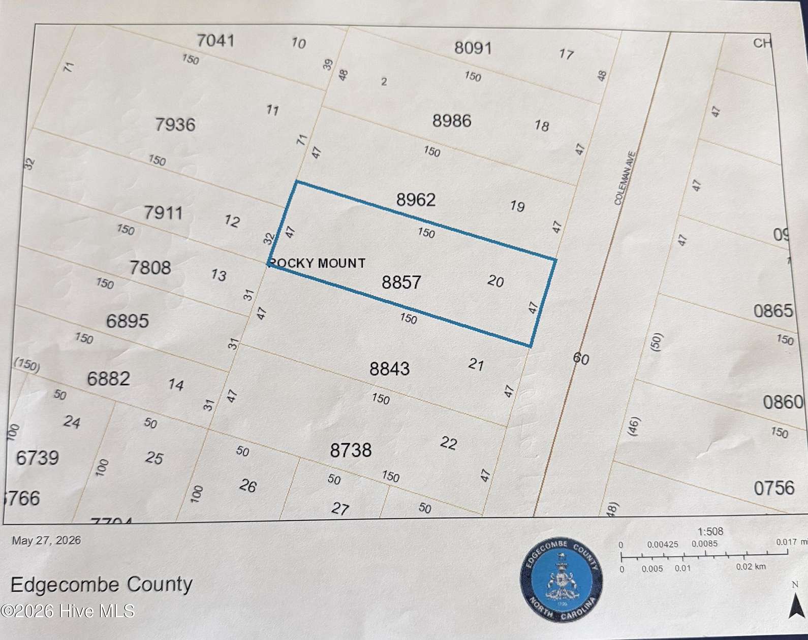 0.2 Acres of Residential Land for Sale in Rocky Mount, North Carolina