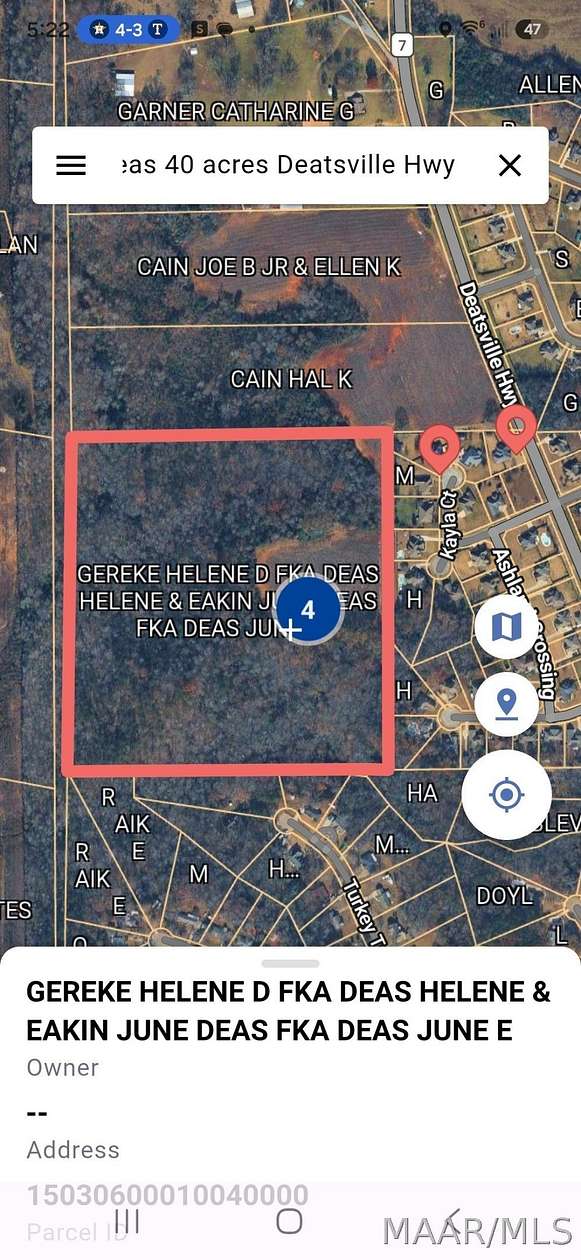 40 Acres of Land for Sale in Deatsville, Alabama