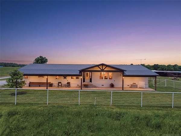 188 Acres of Agricultural Land with Home for Sale in Skiatook, Oklahoma