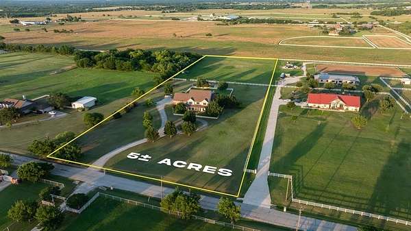 5 Acres of Land with Home for Sale in Aubrey, Texas