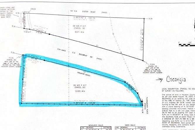 10.6 Acres of Commercial Land for Sale in Ashford, Alabama