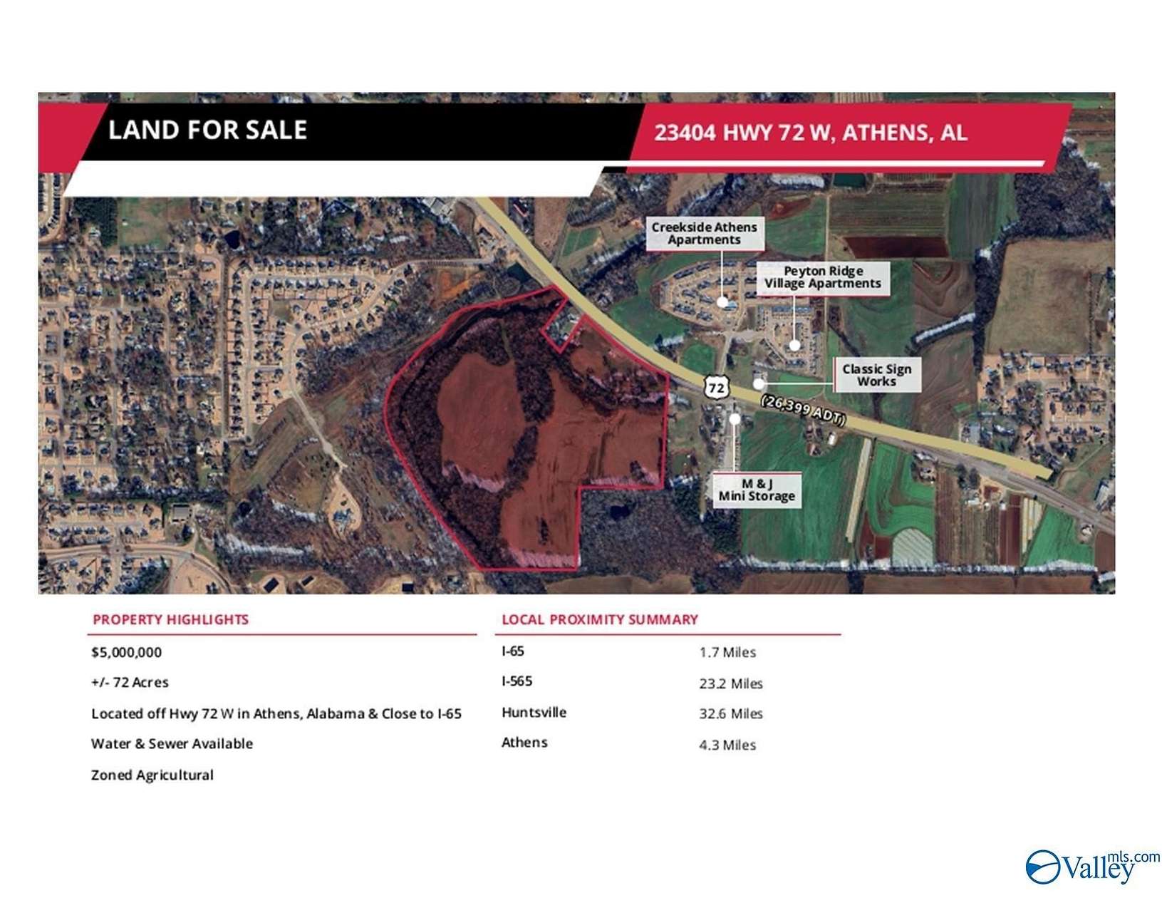 72 Acres of Land for Sale in Athens, Alabama