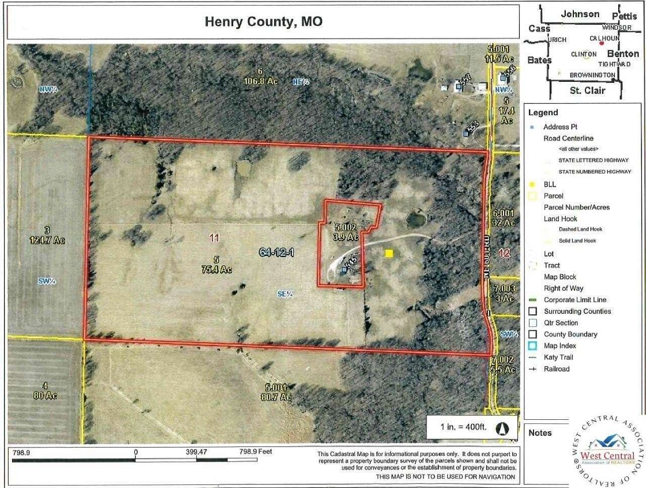 75.4 Acres of Land for Sale in Clinton Township, Missouri