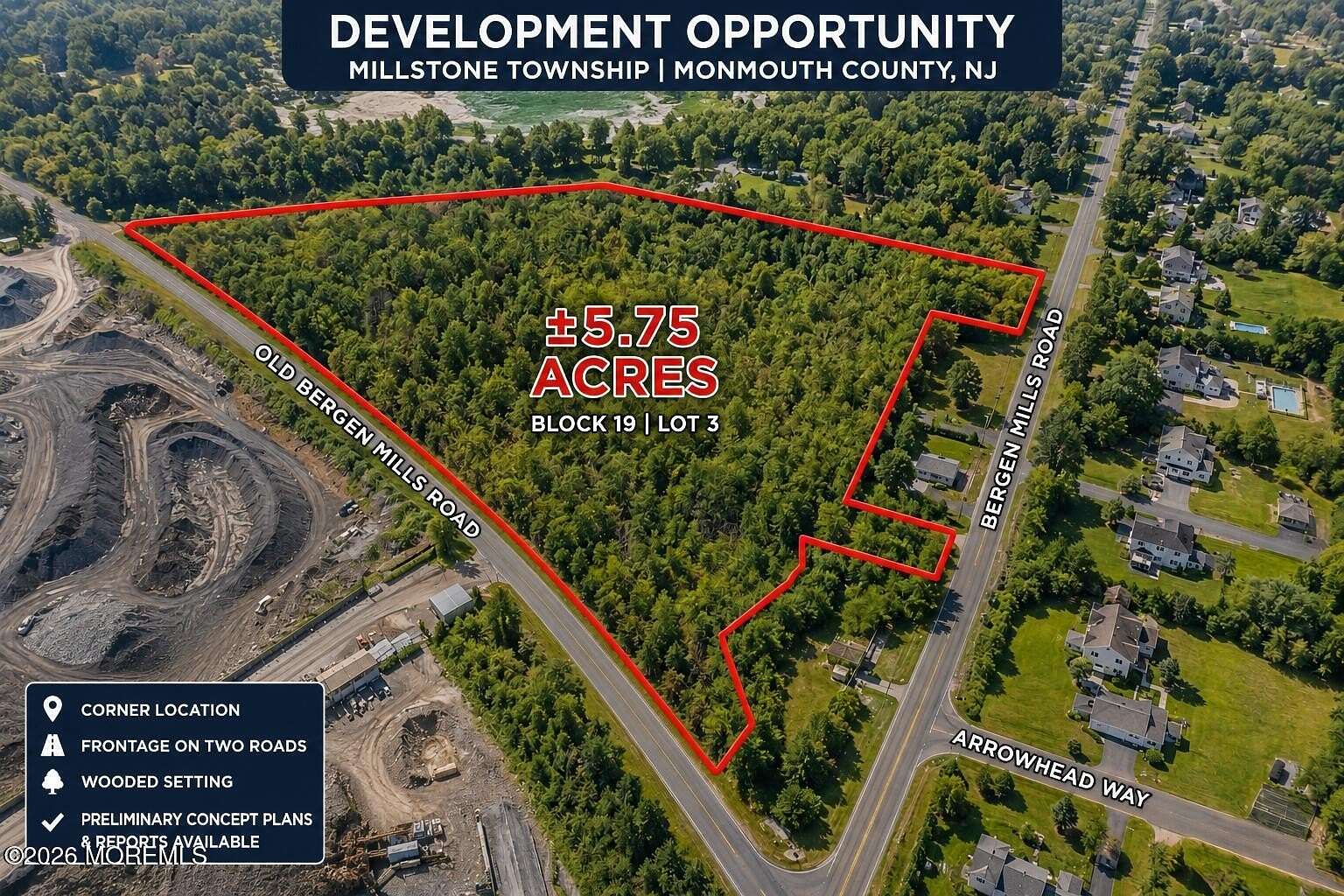 5.75 Acres of Mixed-Use Land for Sale in Millstone, New Jersey