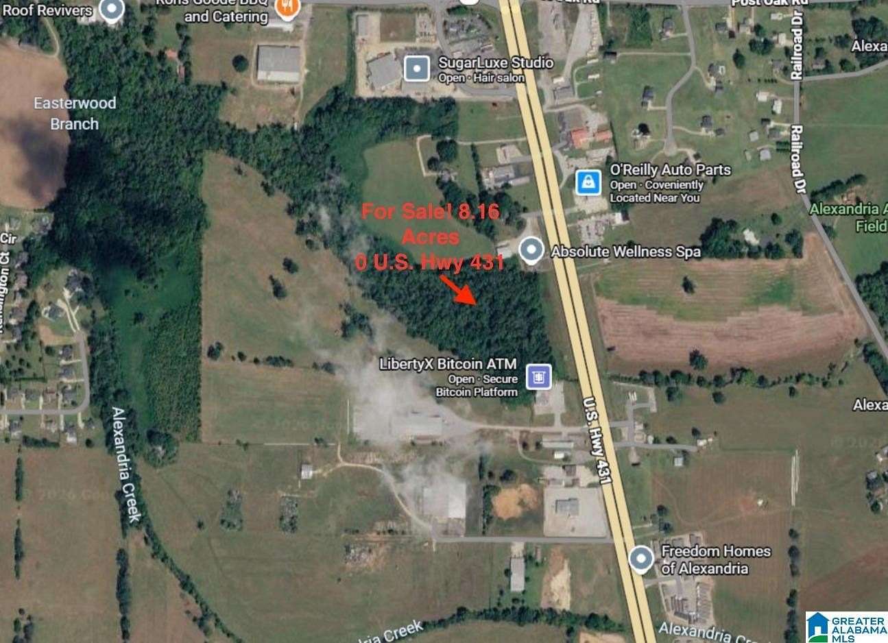 8.16 Acres of Mixed-Use Land for Sale in Alexandria, Alabama