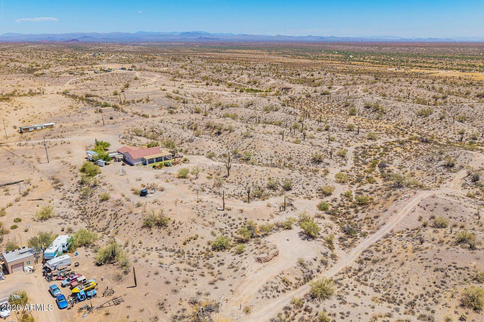 12.4 Acres of Recreational Land with Home for Sale in Wittmann, Arizona