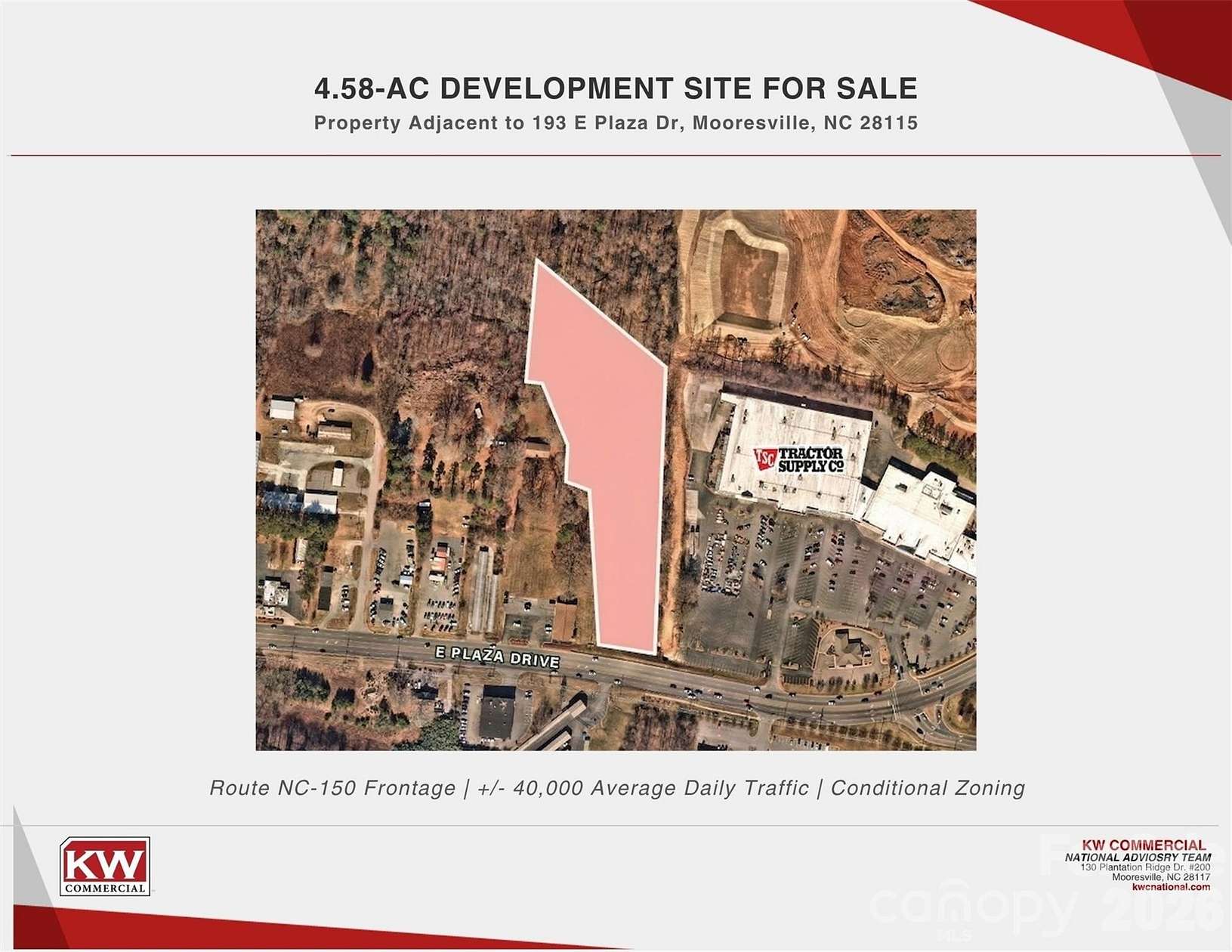 4.58 Acres of Mixed-Use Land for Sale in Mooresville, North Carolina