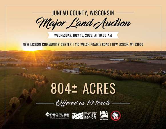 804 Acres of Land for Auction in Camp Douglas, Wisconsin