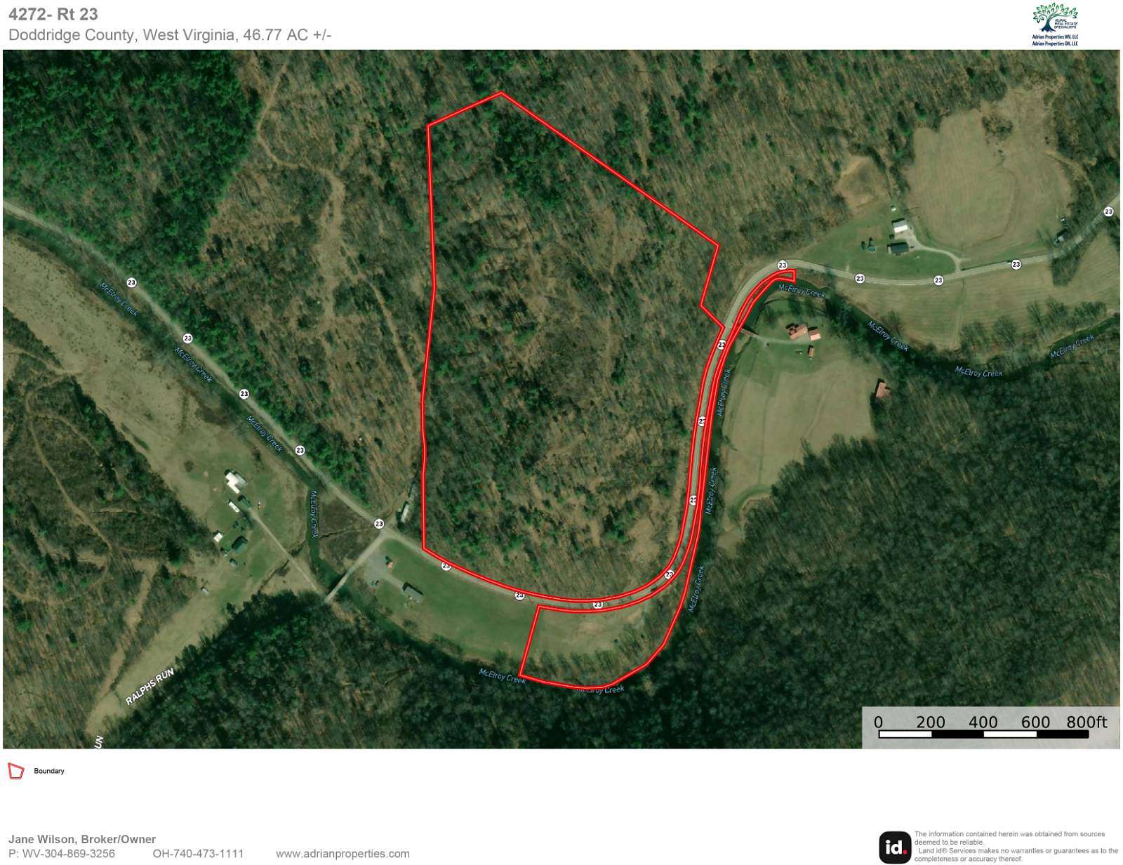 46.8 Acres of Recreational & Residential Land for Sale in West Union, West Virginia