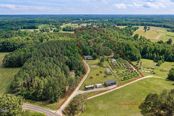 10.8 Acres of Land with Home for Sale in Castalia, North Carolina
