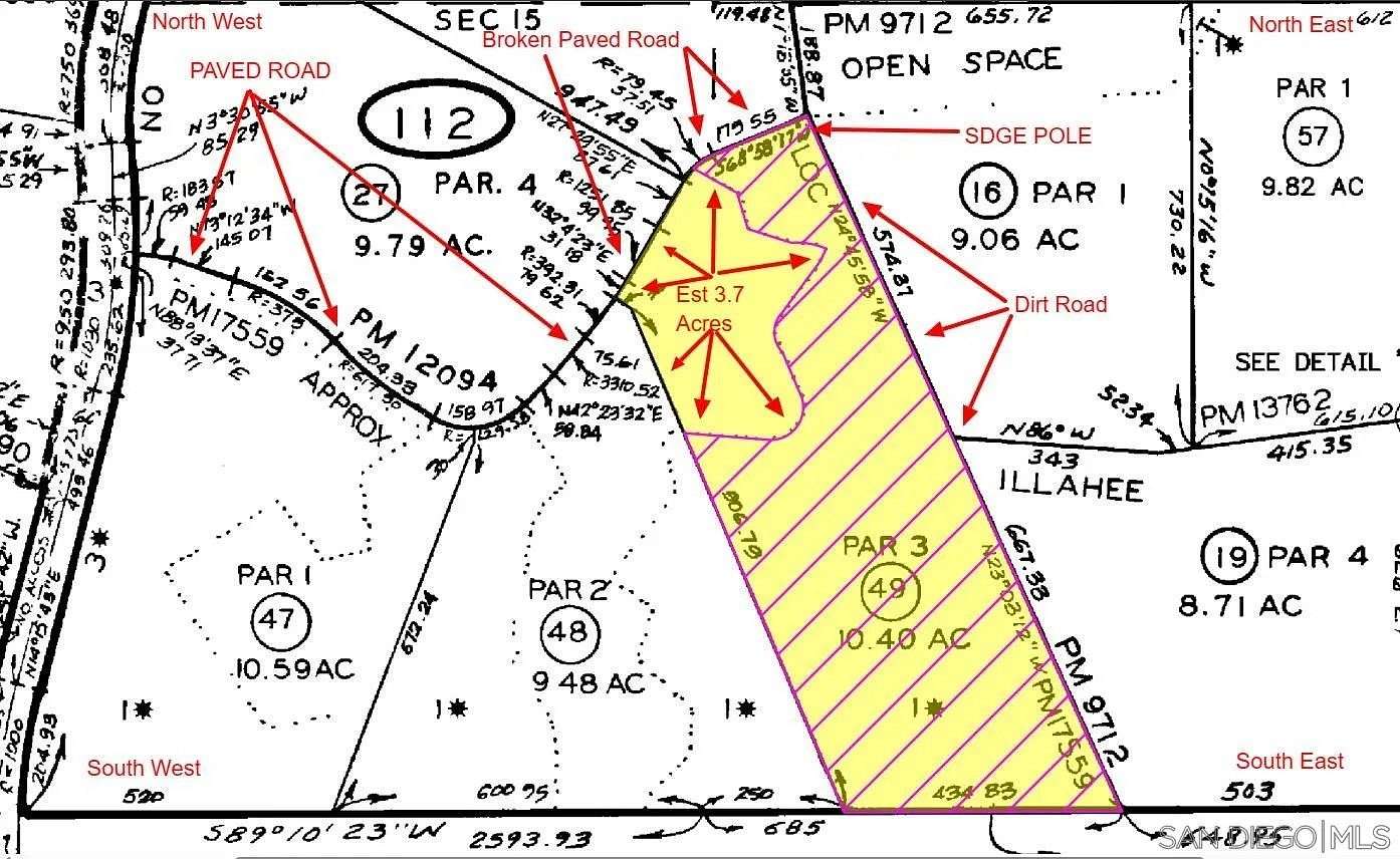 10.4 Acres of Land for Sale in Alpine, California