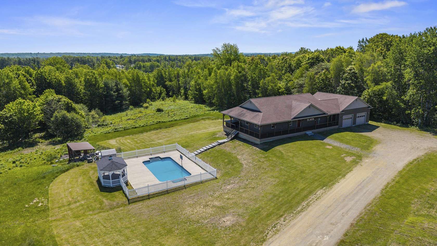 62 Acres of Land with Home for Sale in Sidney, Maine