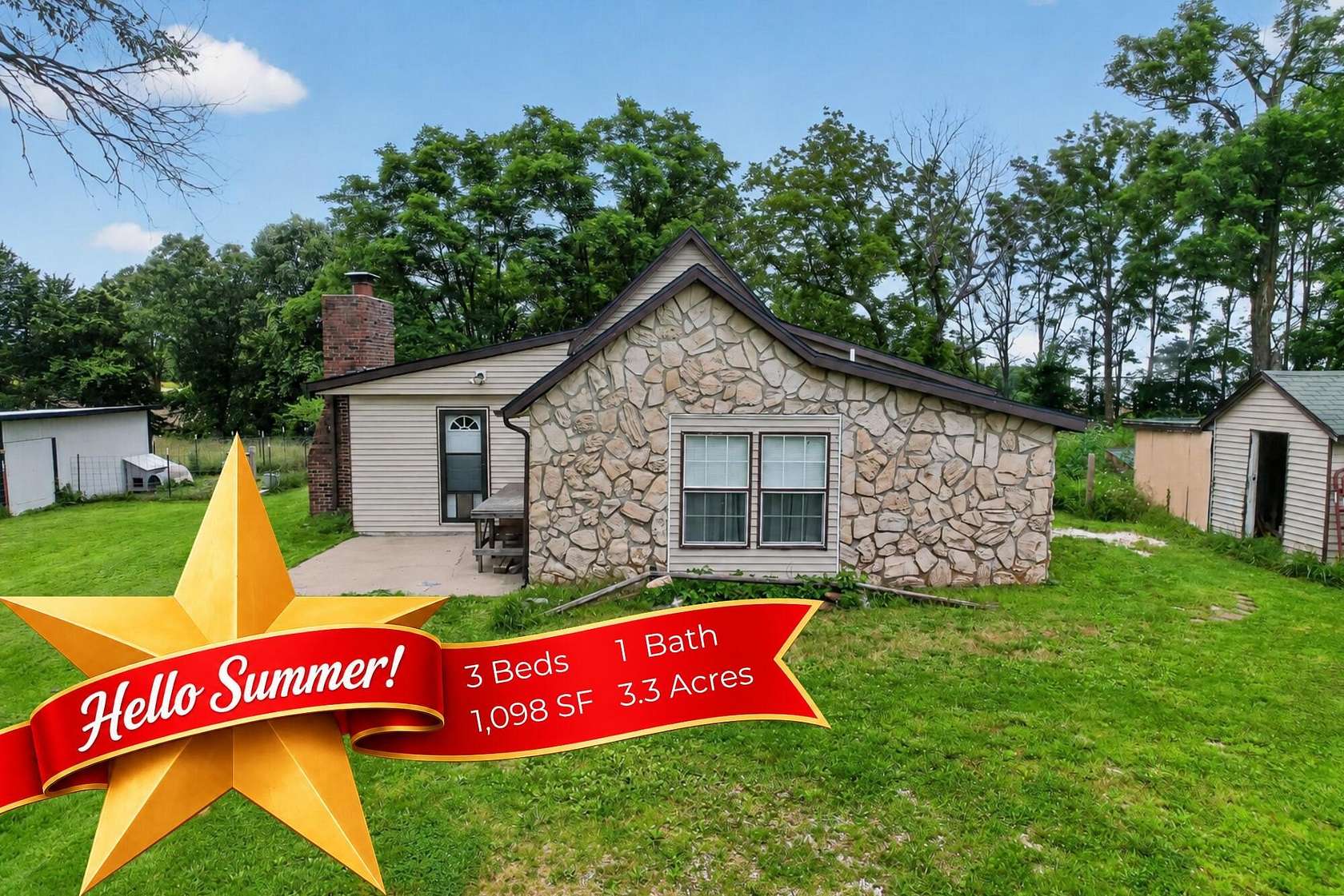 3.3 Acres of Land with Home for Sale in Marshfield, Missouri